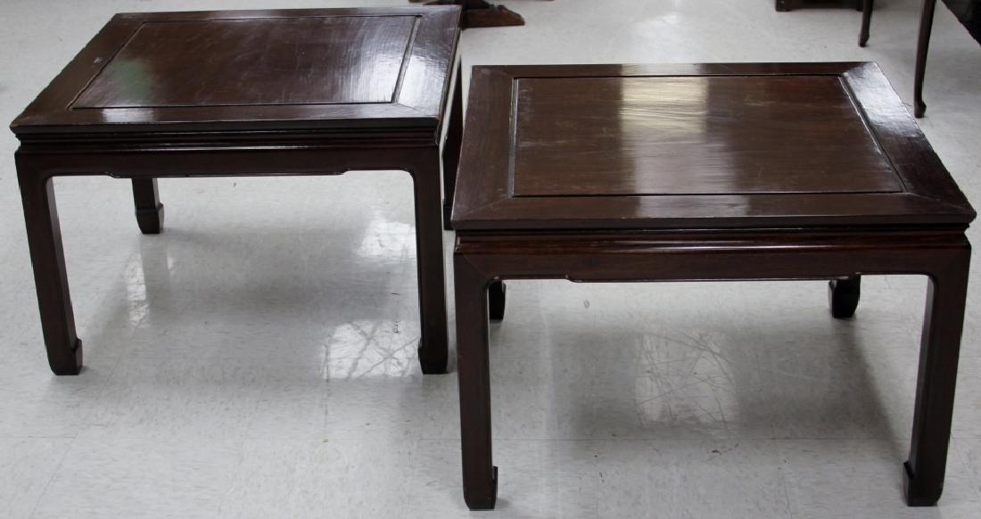 PAIR OF VINTAGE CHINESE TEAK COFFEE TABLES (1 of 2)
