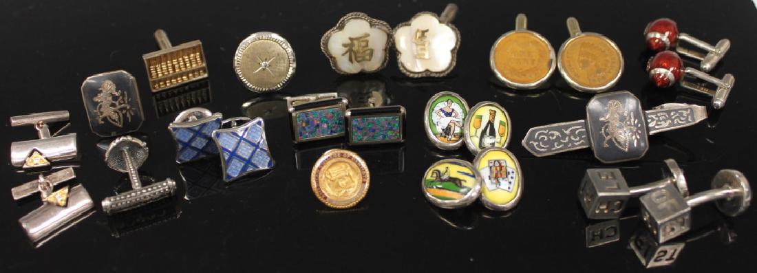 LOT OF (20) STERLING SILVER CUFF LINKS (1 of 4)