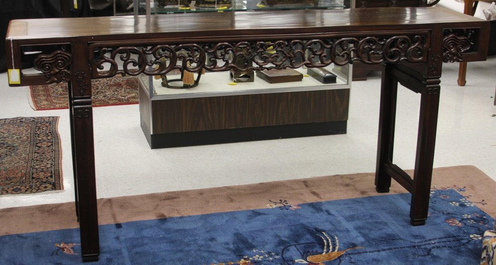 19TH C. CHINESE ROSEWOOD CARVED ALTER TABLE (1 of 6)