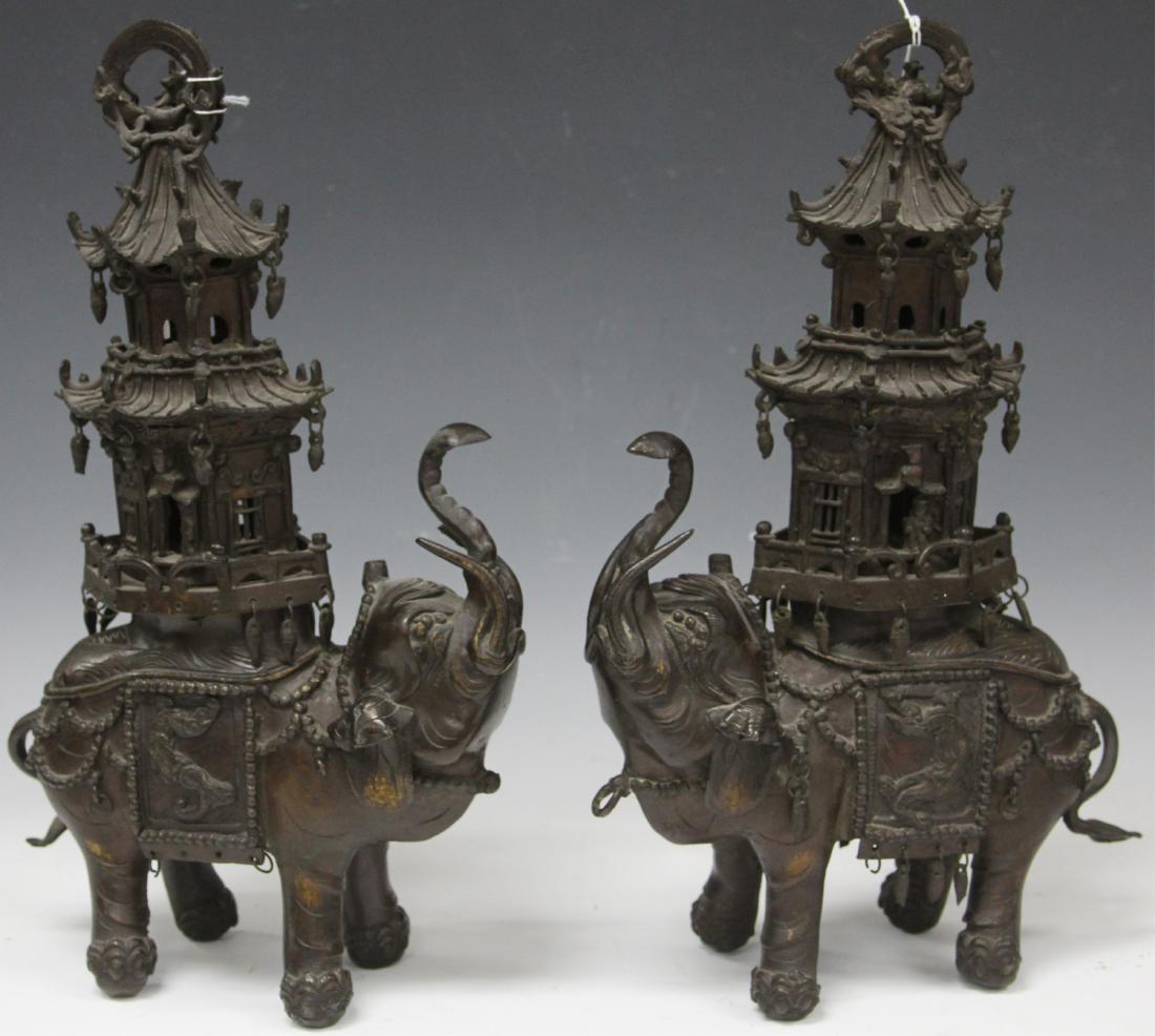19TH/20TH C. BRONZE ELEPHANT CENSERS (1 of 4)