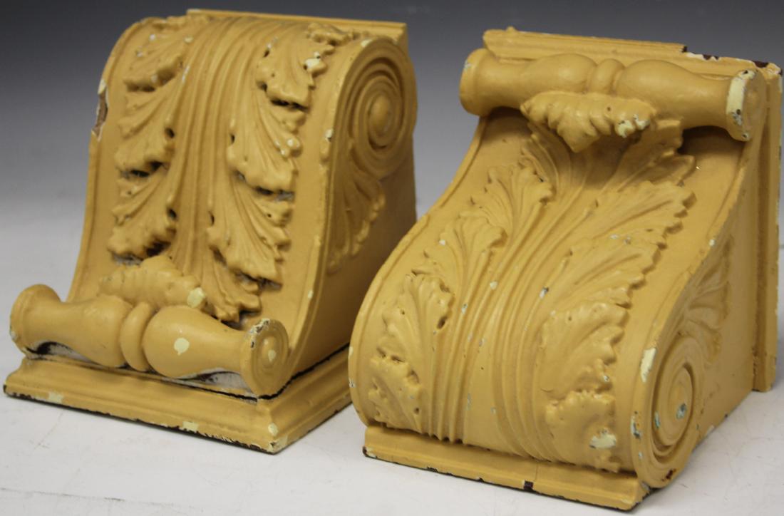 PAIR OF 19TH C. ARCHITECTURAL WALL CARVINGS (1 of 1)