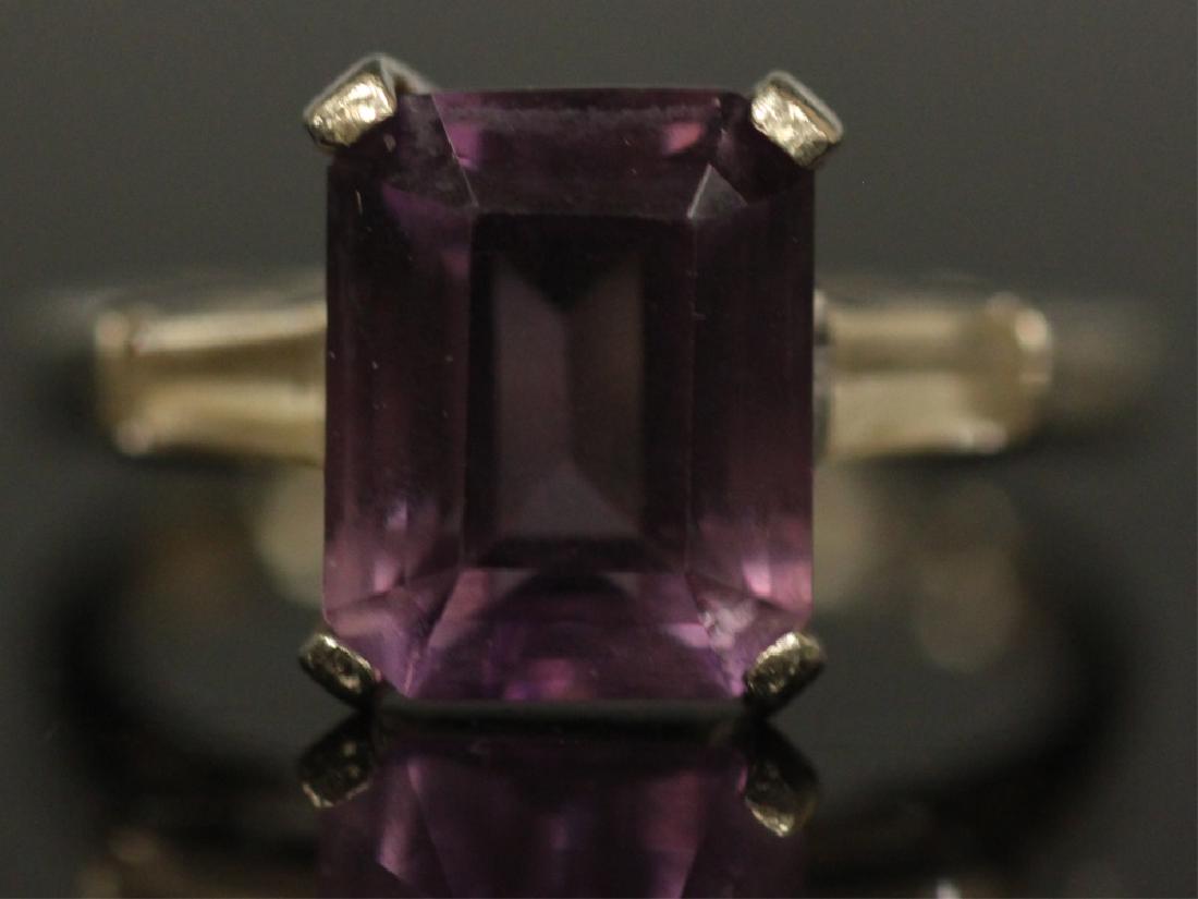 LADY'S AMETHYST 14KT WHITE GOLD RING, 3.3 GRAMS (1 of 4)