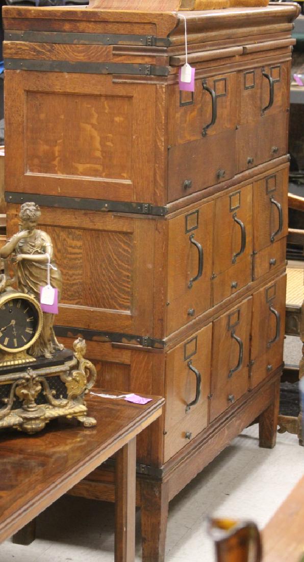 EARLY 20TH C. AMERICAN OAK FILE CABINET, 56" H (1 of 2)