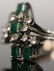 LADY'S EMERALD & DIAMOND 14KT WHITE GOLD RING - 2