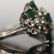 LADY'S EMERALD & DIAMOND 14KT WHITE GOLD RING - 3