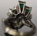 LADY'S EMERALD & DIAMOND 14KT WHITE GOLD RING - 5