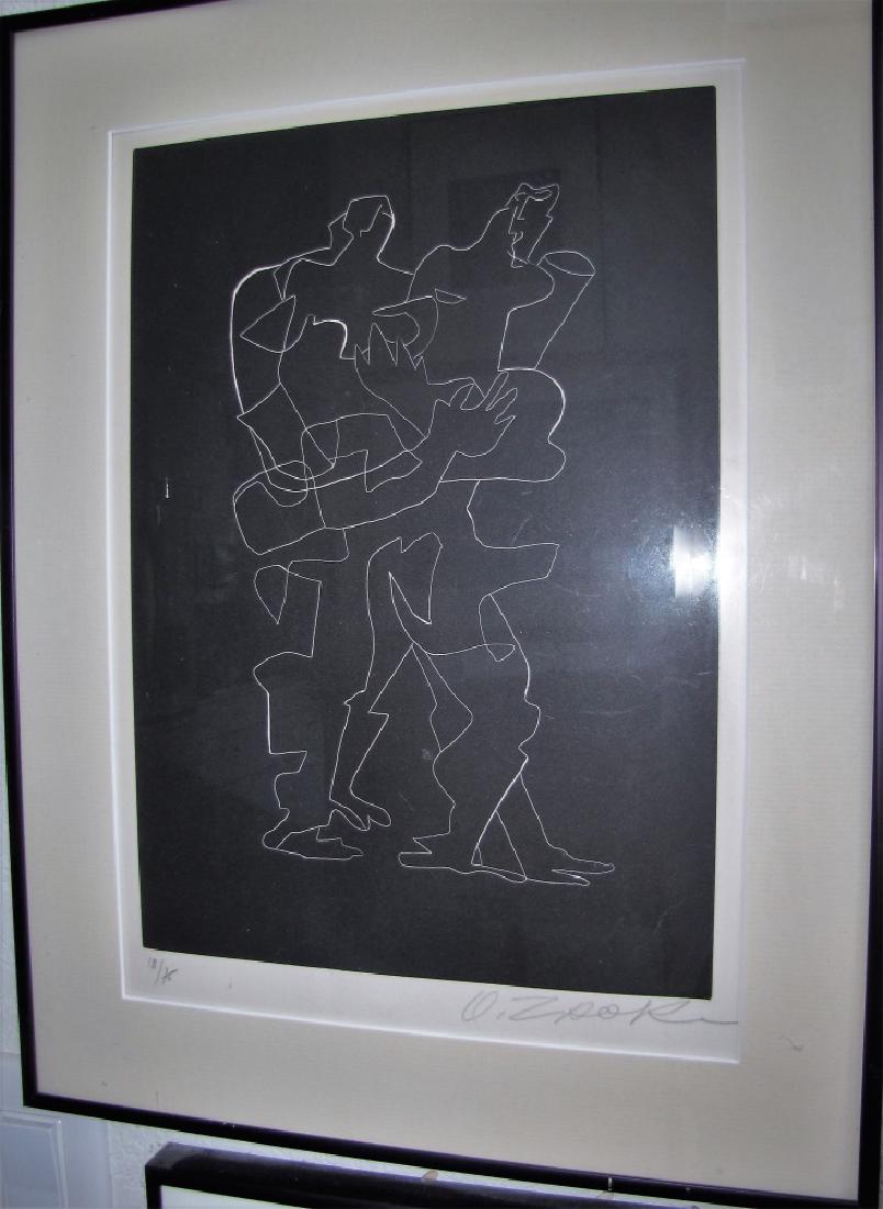 FRAMED ETCHING OF EMBRACING FIGURES, ARTIST SIGNED (1 of 2)