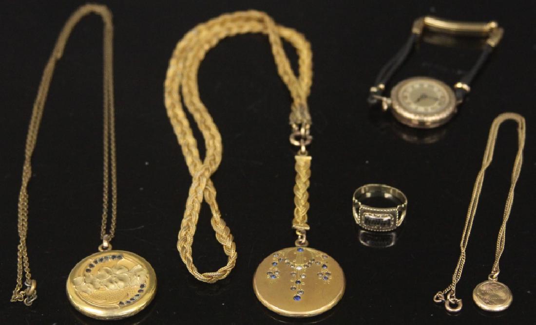 LOT OF (5) VINTAGE JEWLERY INCL. NECKLACES & WATCH (1 of 4)