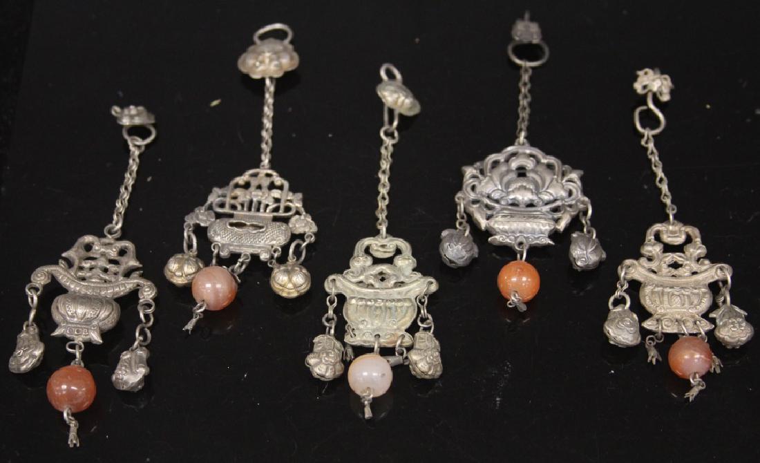 LOT OF (5) CHINESE SILVER PENDANT CHARMS (1 of 5)