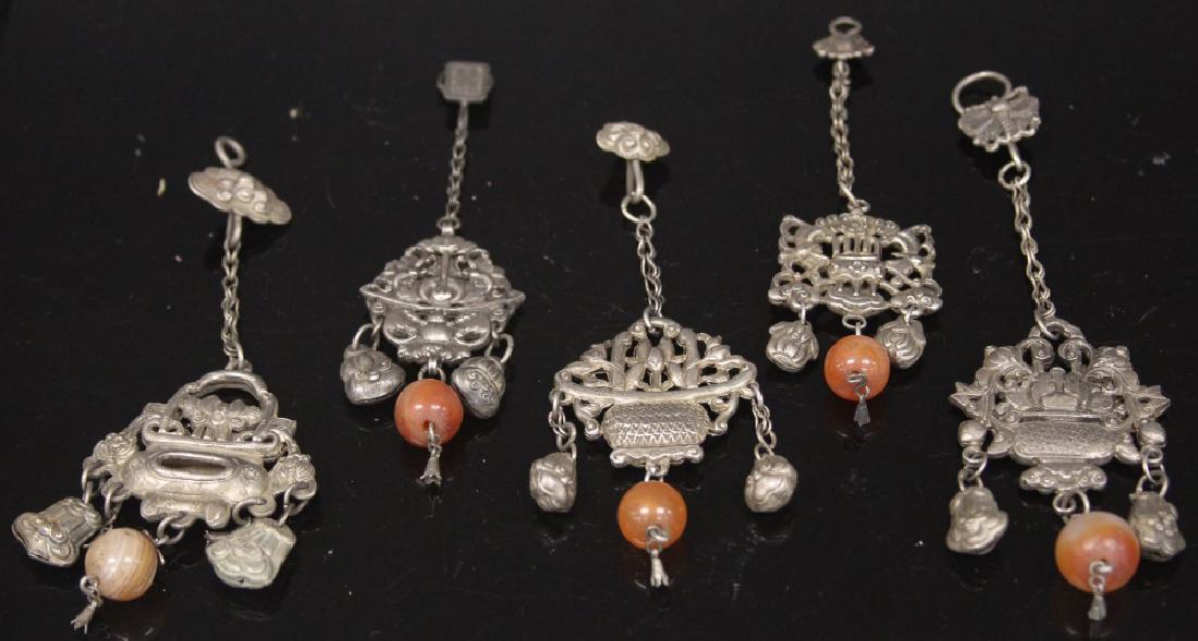 LOT OF (5) CHINESE SILVER PENDANT CHARMS (1 of 5)
