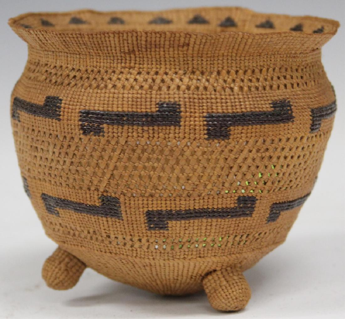 EARLY NORTHCOAST WOVEN BASKET, 4" H (1 of 3)