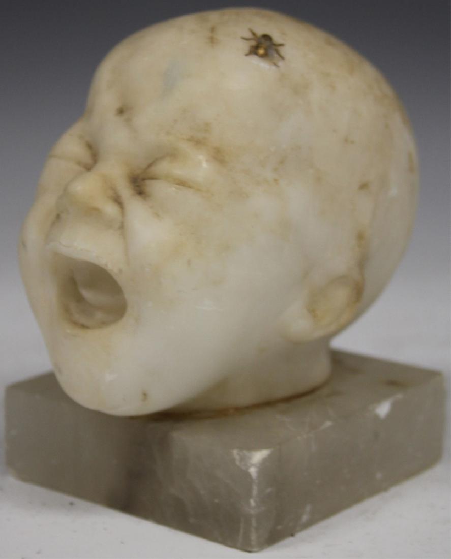 EARLY 20TH CENTURY CARVED MARBLE BABY HEAD, 5" H (1 of 2)