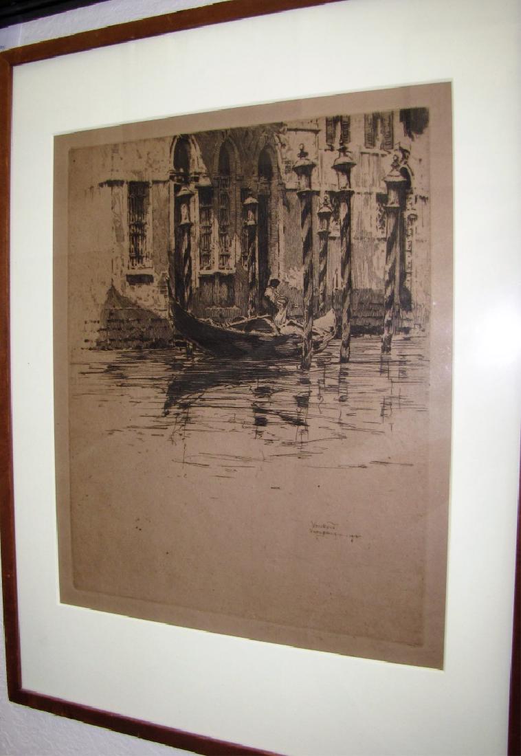 JOHN C. VONDROUS (1884-1956), FRAMED ETCHING (1 of 2)
