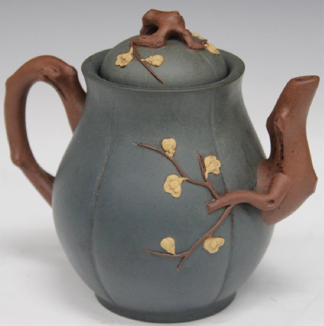 CHINESE FIGURAL POTTERY TEAPOT, 5 1/2" H (1 of 2)