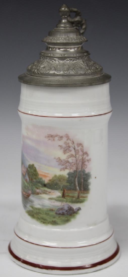 GERMAN REGIMENTAL PORCELAIN STEIN, 9 7/8" H (1 of 2)