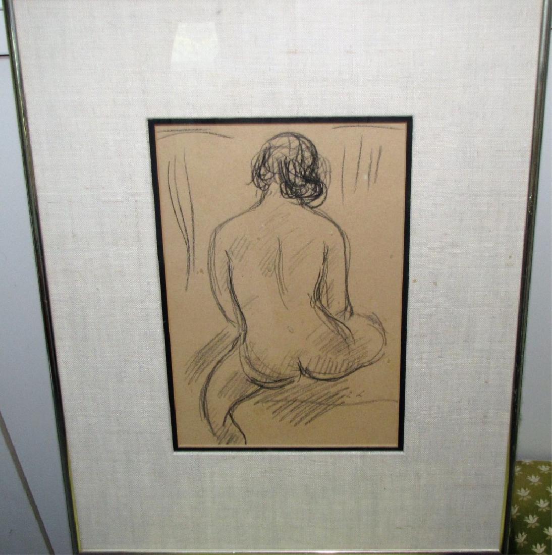LOT OF (2) ART INCL. PENCIL DRAWING & LITHOGRAPH: Including- pencil drawing by Emile Lahner (Hungarian, 1893-1980) and lithograph by Alexander Brook (American, 1898-1980). Titled- "Etude de Femme" & "Morning" Overall- 14" x 17 3/4", 14" x 18"