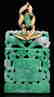 CHINESE JADE PENDANT W/ DIAMOND & 14KT GOLD - 2