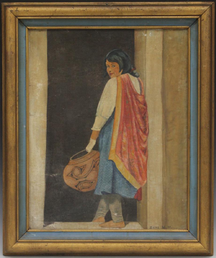 ZUNI, NEW MEXICO, OIL ON CANVAS, UNSIGNED (1 of 2)