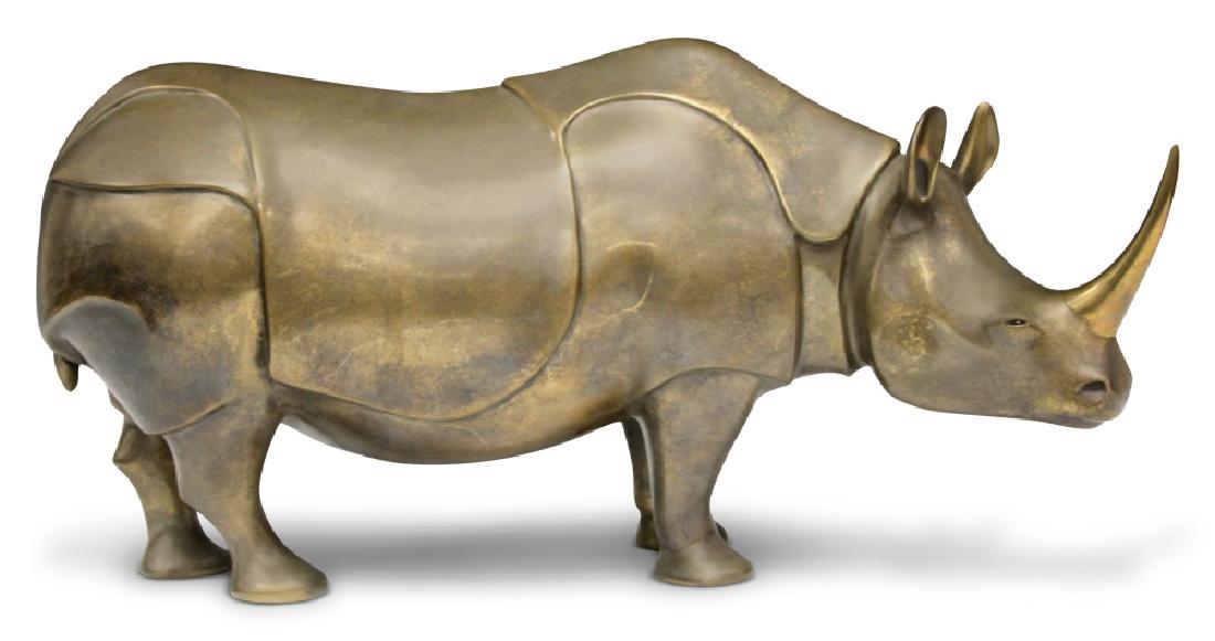 LOET VANDERVEEN (1921-2015), BRONZE RHINO, 18" L (1 of 5)