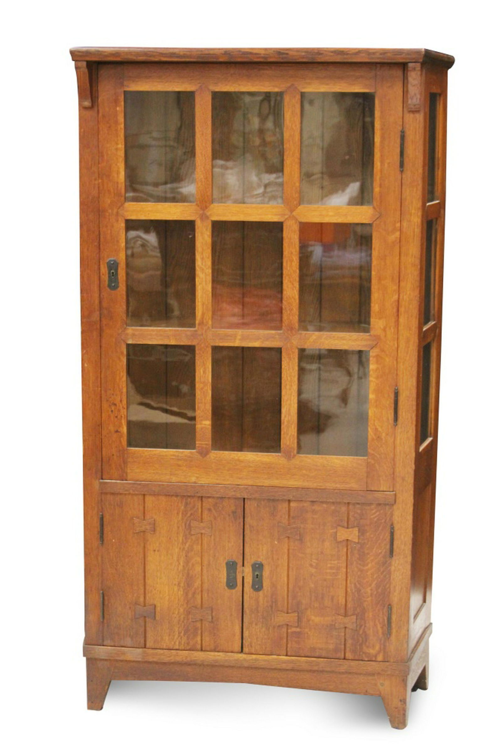 For Auction Gustav Stickley Oak China Cabinet C 1901 Model 902