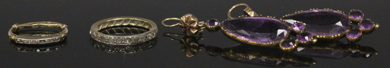 LOT OF (3) 14KT YELLOW GOLD JEWELRY, INCL. DIAMOND (1 of 6)