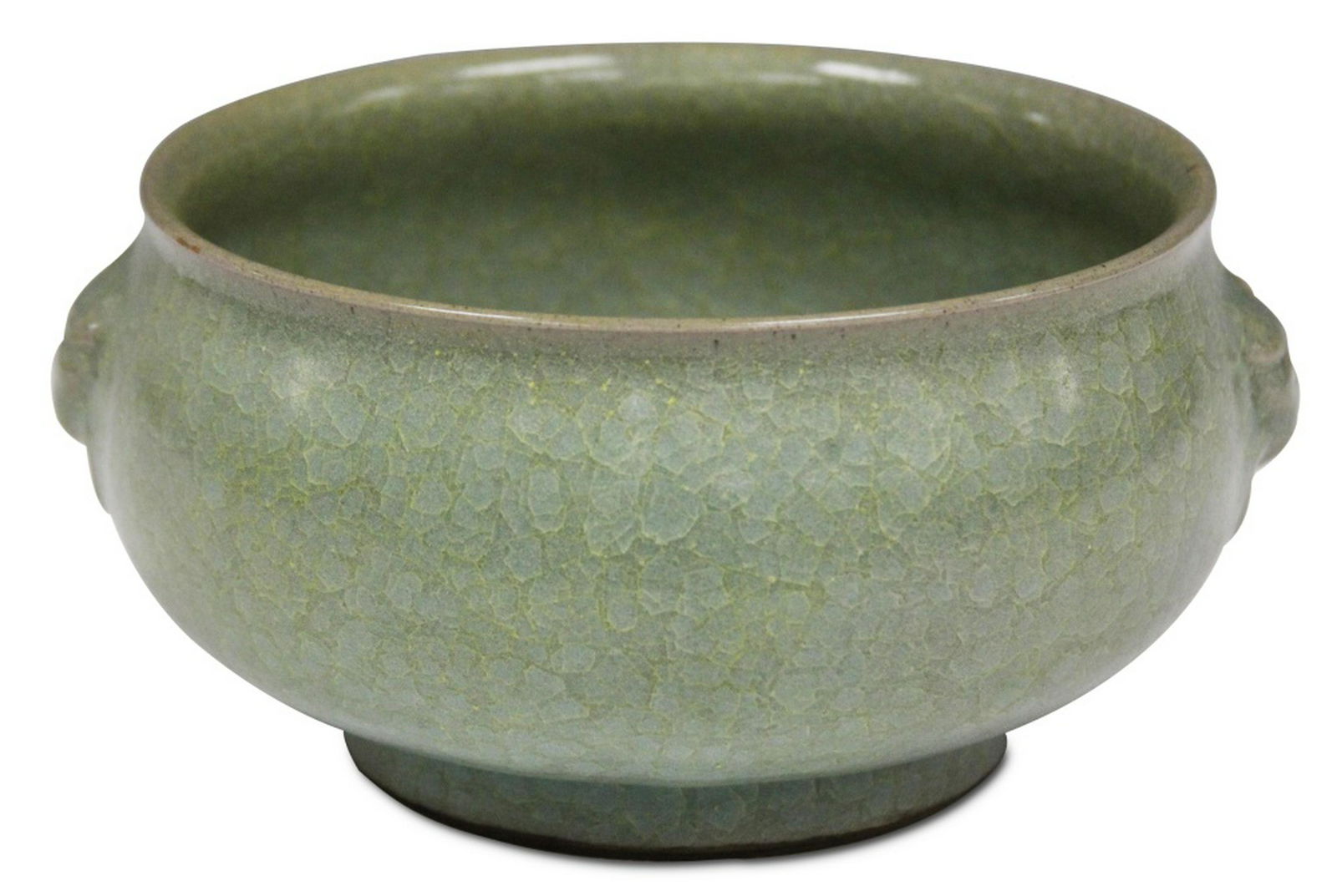 CHINESE CELADON POTTERY BOWL, 9" D (1 of 3)