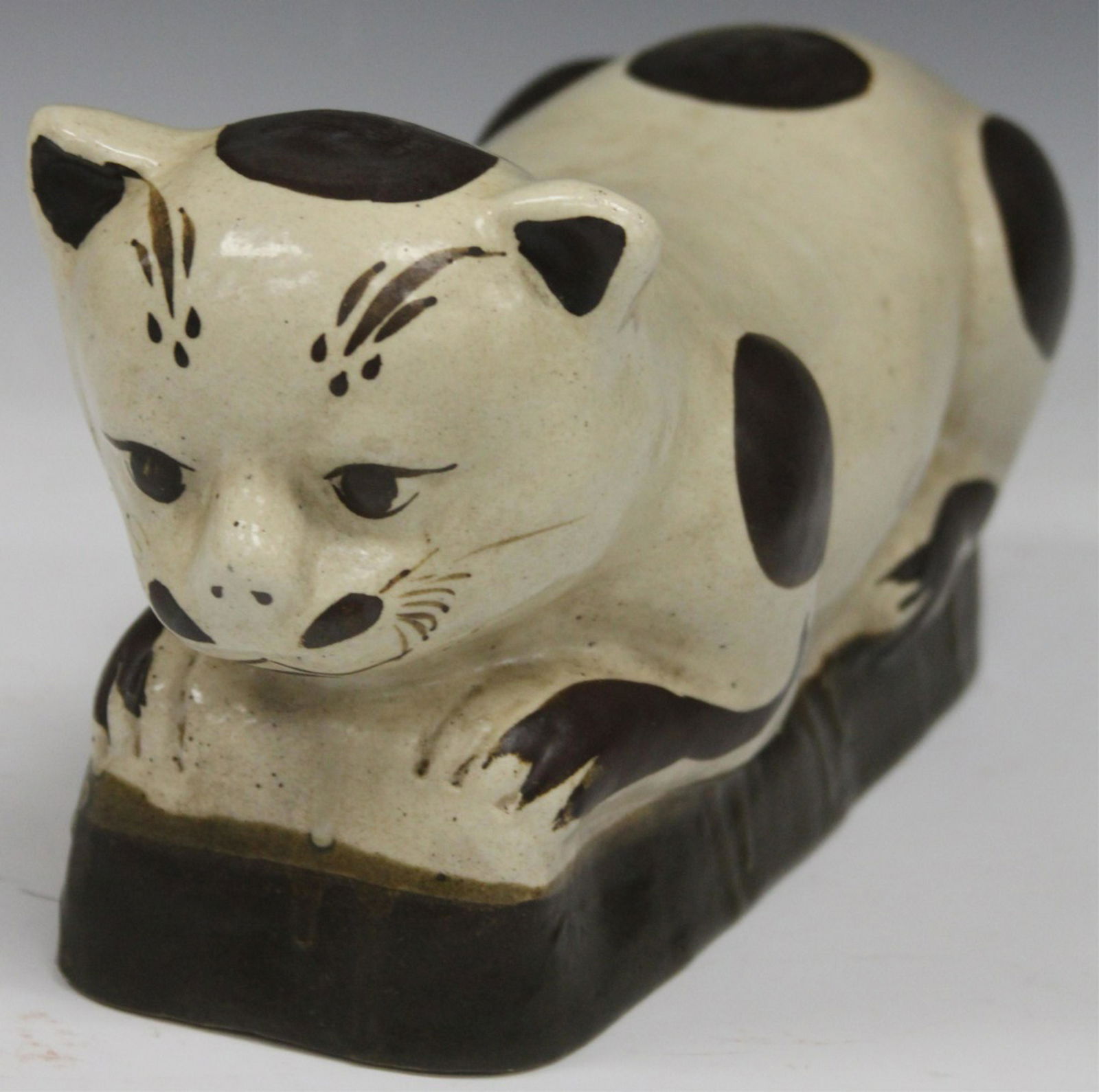 CHINESE POTTERY CAT FIGURE, 12 1/2" L (1 of 4)