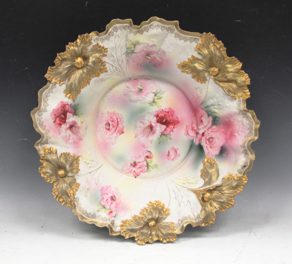 R.S. PRUSSIA PAINTED PORCELAIN BOWL, 1900'S (1 of 3)