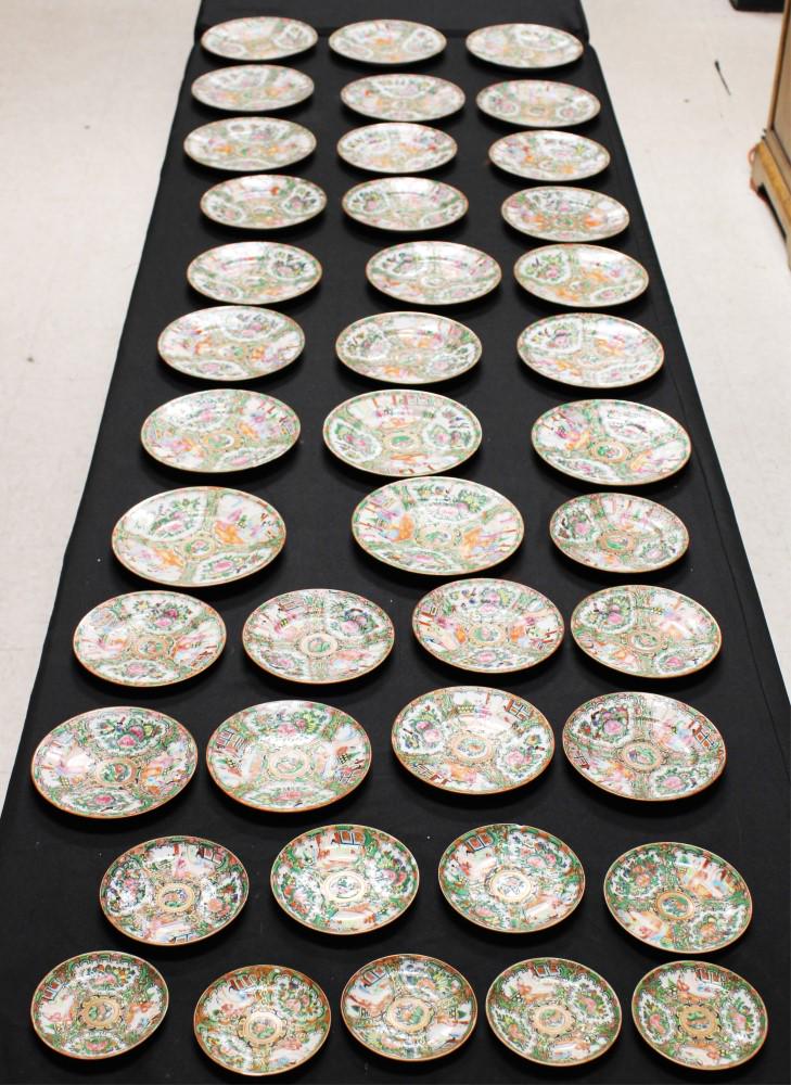 LOT OF (41) PCS. CHINESE CANTON PAINTED PLATES (1 of 8)