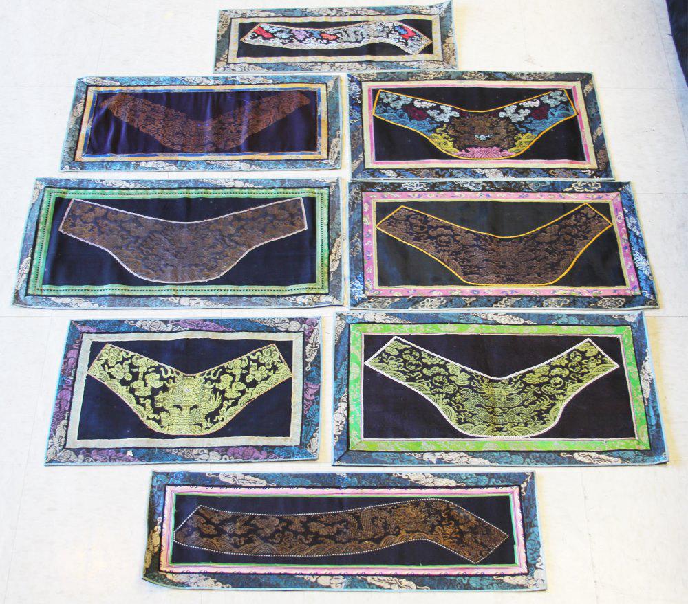LOT OF (8) CHINESE SILK EMBROIDERIES (1 of 9)