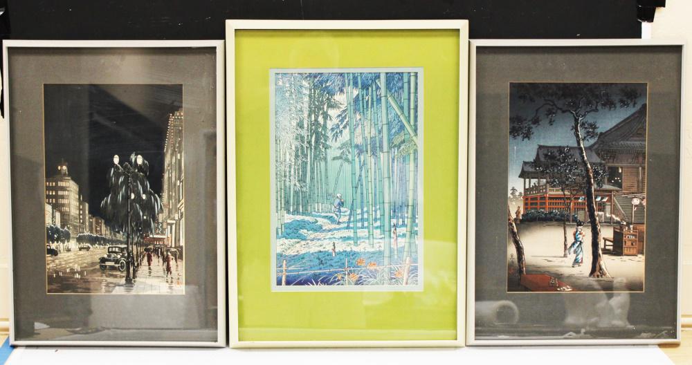 LOT OF (3) VINTAGE JAPANESE WOODBLOCK PRINTS (1 of 4)