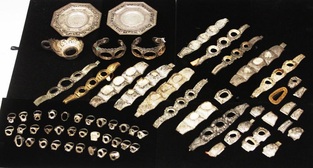 COLLECTION OF ANTIQUE CHINESE SILVER JEWELRY/MISC. (1 of 6)