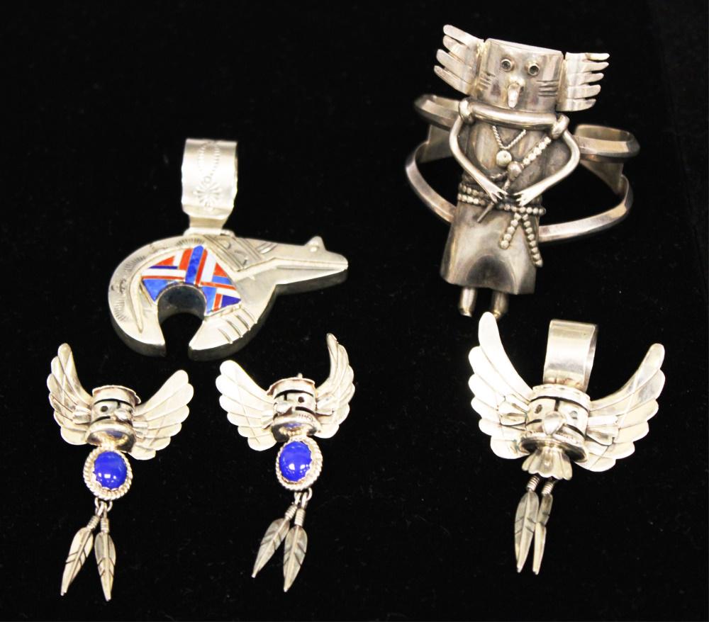 LOT OF (4) NATIVE AMERICAN SILVER JEWELRY (1 of 2)