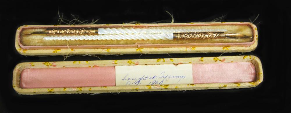 F.T. PEARCE WRITING PENS, 19TH C. (1 of 2)