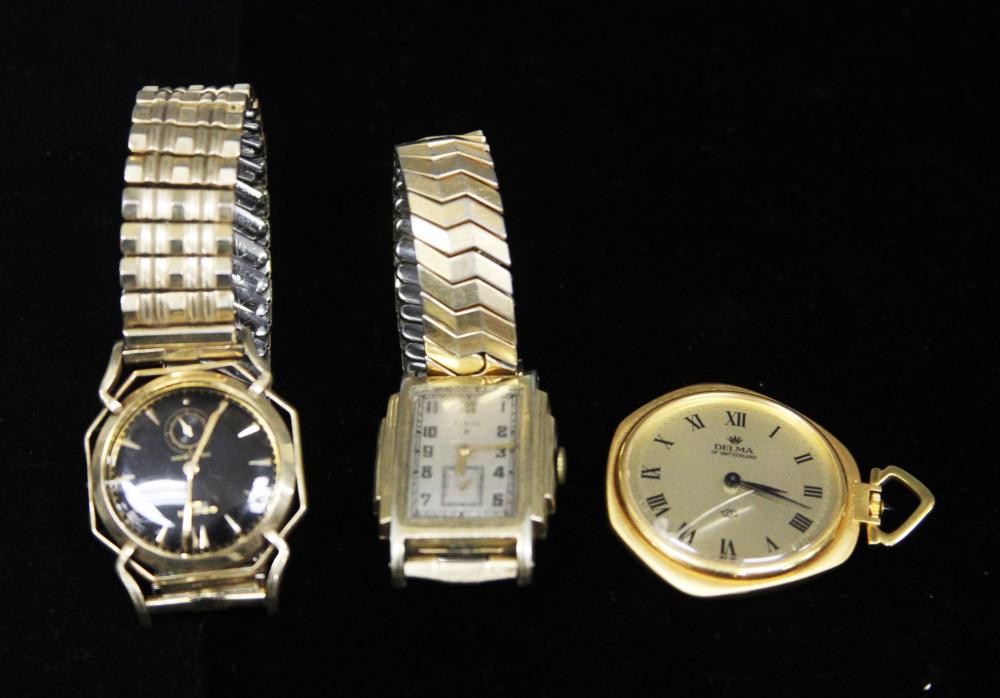 LOT OF (3) VINTAGE WATCHES, DELMA, GRUIEN (1 of 2)