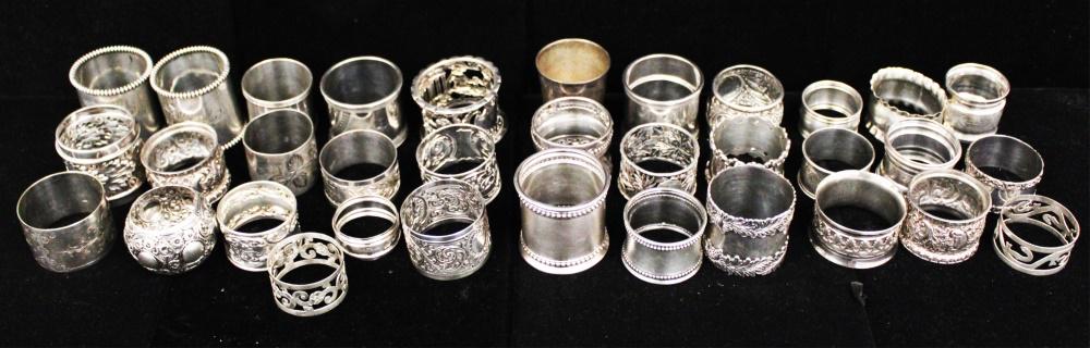 (30) PLUS VINTAGE NAPKIN RING HOLDERS, SOME SILVER (1 of 3)