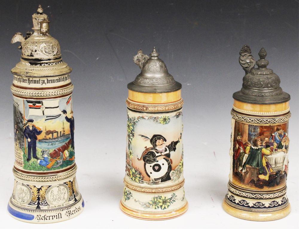 LOT OF (3) VINTAGE GERMAN STEINS (1 of 4)