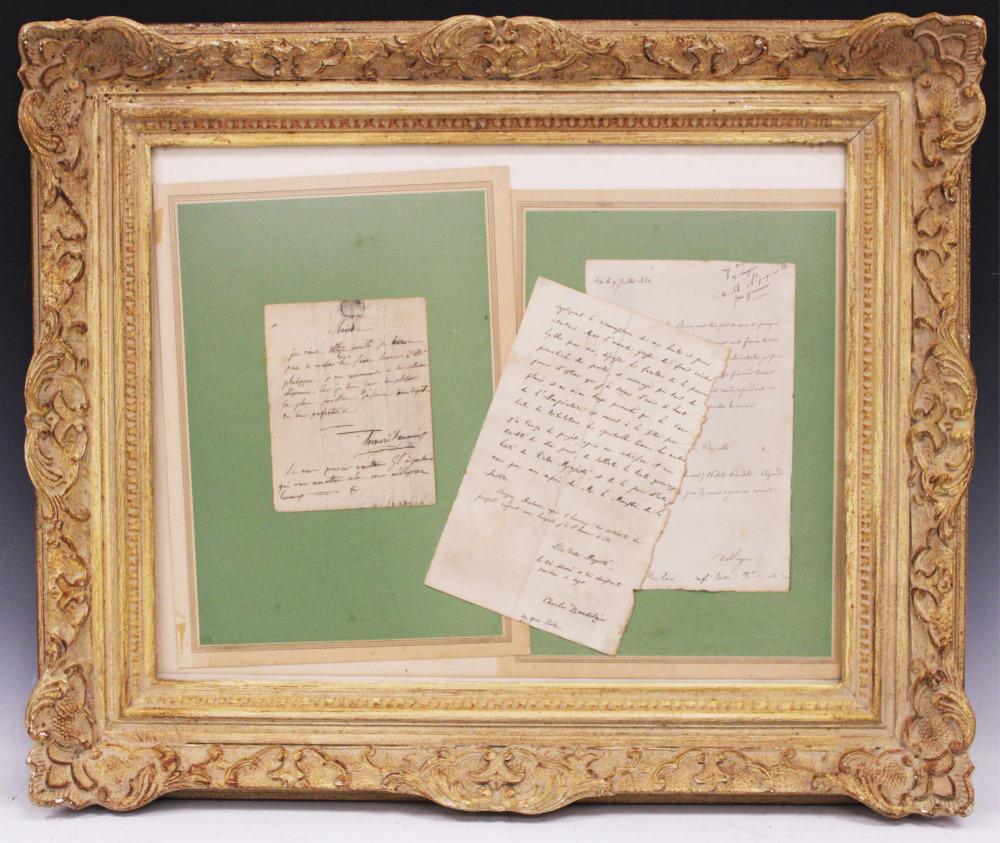 CHARLES BAUDELAIRE & OTHER FRAMED WRITTEN LETTERS (1 of 8)