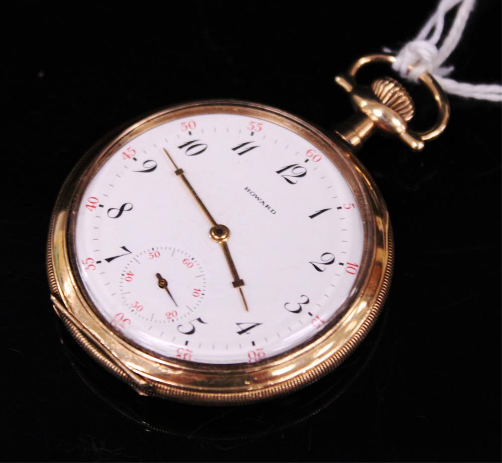 HOWARD OPEN FACE POCKET WATCH, G.F. (1 of 2)