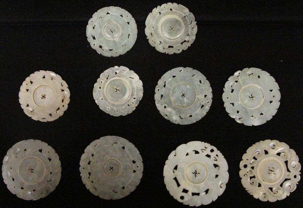 LOT OF (10) CHINESE SERPENTINE CARVINGS (1 of 4)