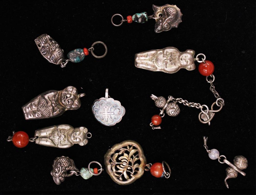 (10) CHINESE VINTAGE SILVER PENDANTS (1 of 5)