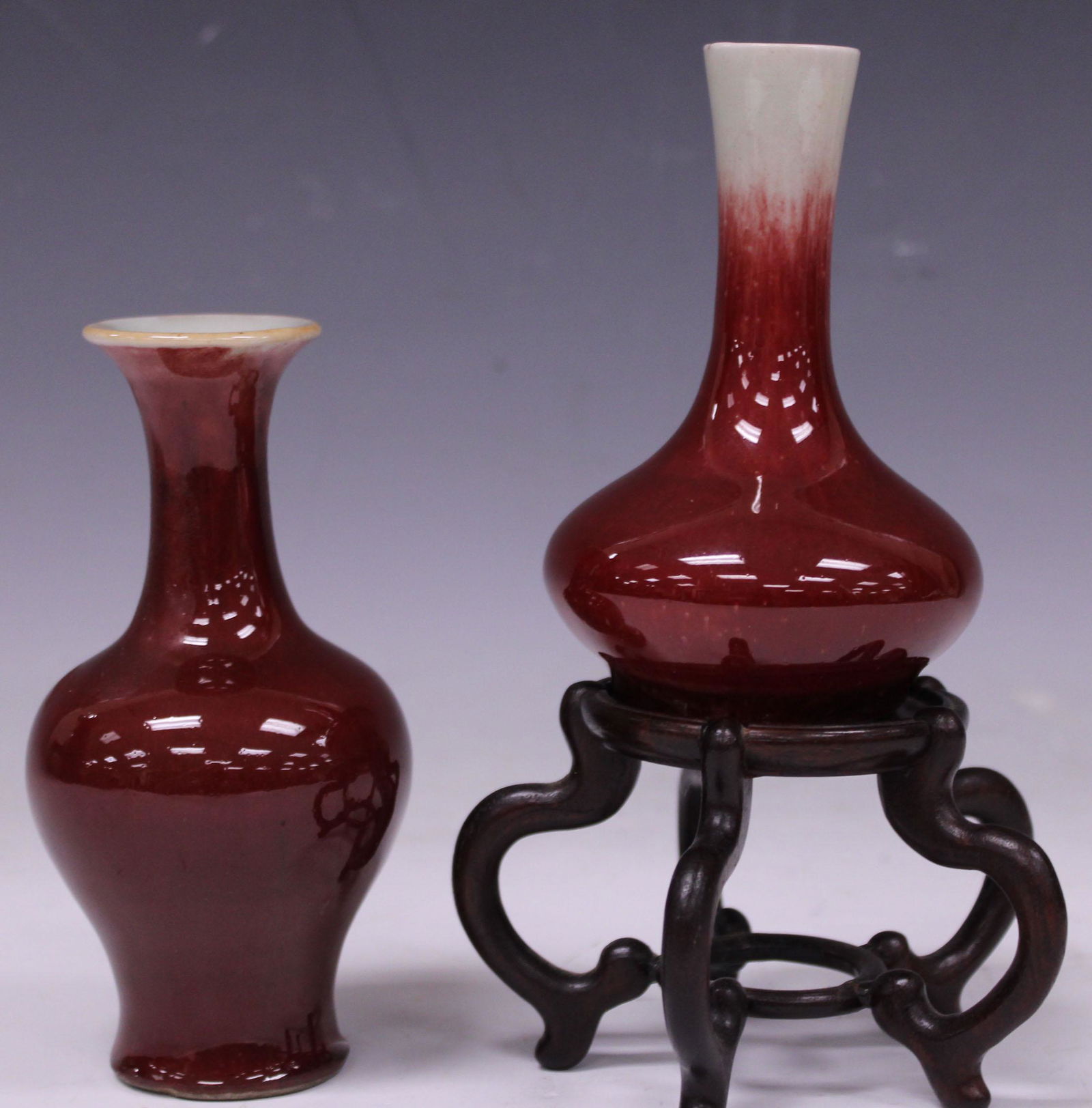 EARLY CHINESE OX BLOOD VASES, LOT OF (2) (1 of 6)