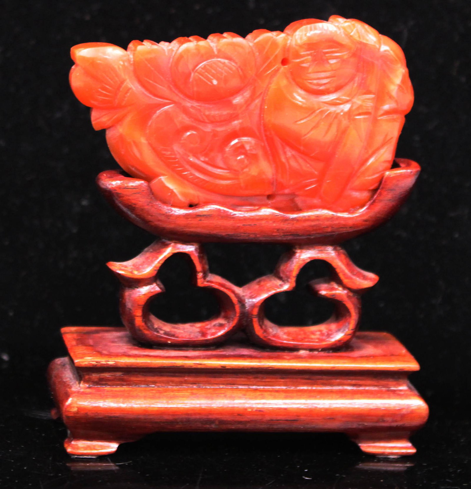 CHINESE JADE PENDANT W/STAND, 19TH C. (1 of 3)
