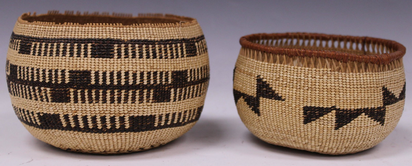 NATIVE AMERICAN PITT RIVER/HAT CREEK BASKETS, (2) (1 of 8)