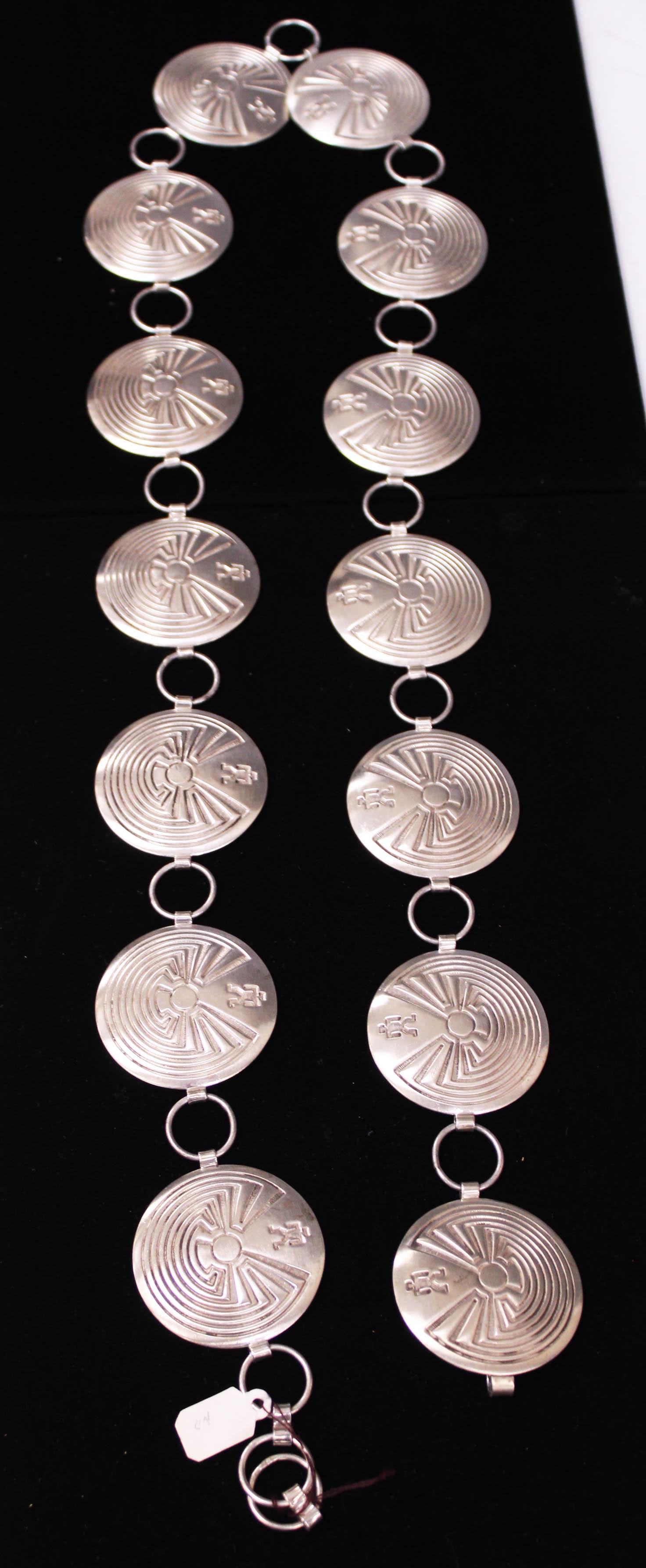NATIVE AMERICAN STERLING SILVER CONCH BELT (1 of 2)