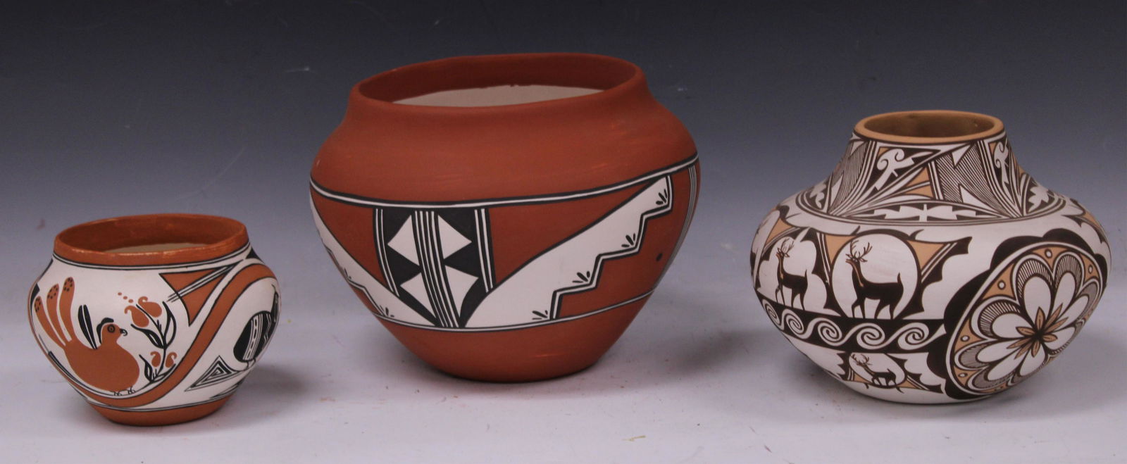 NATIVE AMERICAN POTTERY BOWLS, LOT OF (3) (1 of 7)
