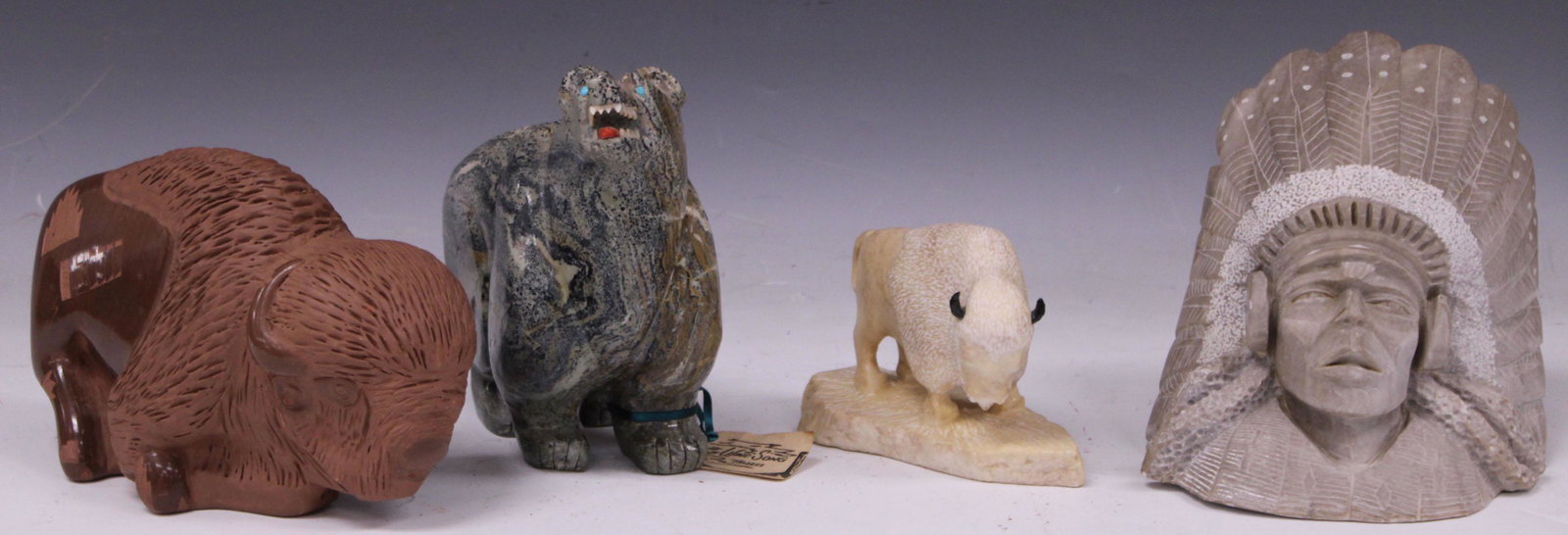 NATIVE AMERICAN STONE CARVINGS, LOT OF (4) (1 of 6)