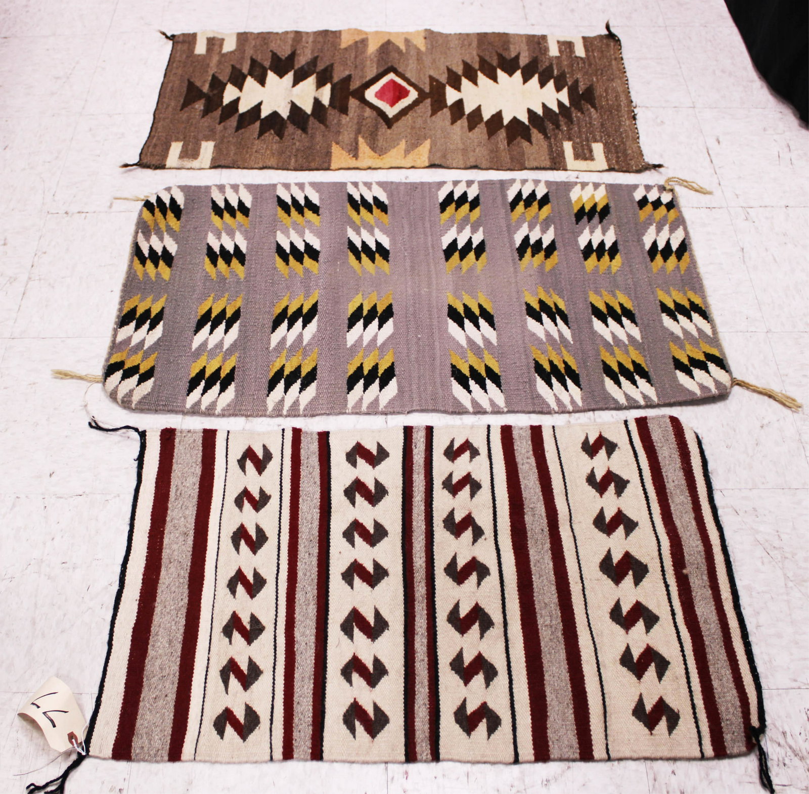 NATIVE AMERICAN NAVAJO WOVEN BLANKETS, LOT OF (3) (1 of 4)