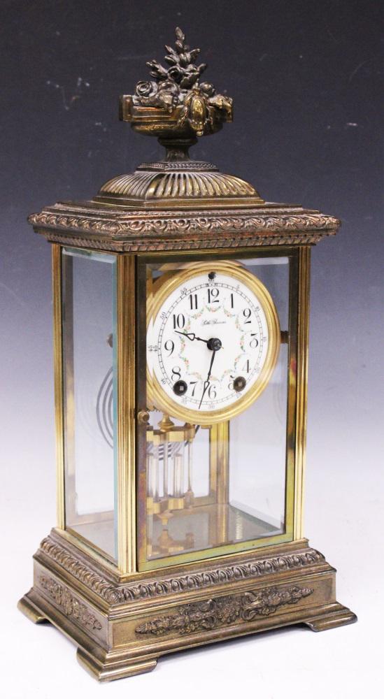SETH THOMAS BRASS & OPEN GLASS CLOCK (1 of 5)