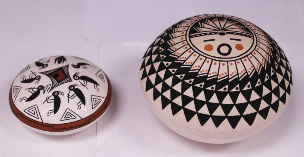 NATIVE AMERICAN ACOMA PAINTED POTS, LOT OF (2) (1 of 4)